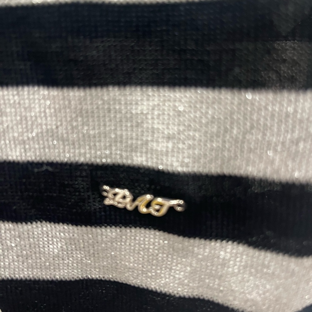 PAT  Black and White Striped Polo‎ Shirt SIZE S - Picture 3 of 6